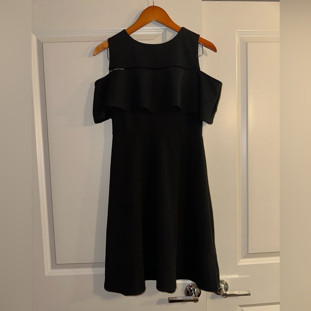 Alyxdress Black Cold Shoulder Dress A line